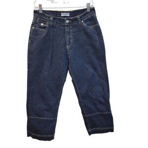 Cassis Brand Waist 30 Dark Wash Mid Rise Cotton Blend Cropped Capri Denim Jeans